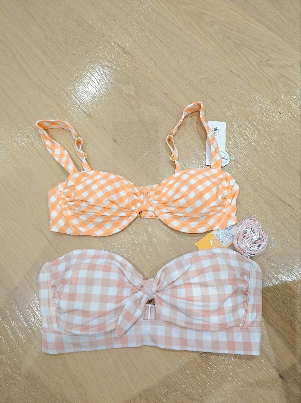 NWT 2 PCS Swimming TOP BRA PEACH  Size M
